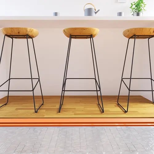 ThermoSphere foil floor build up electric underfloor heating system