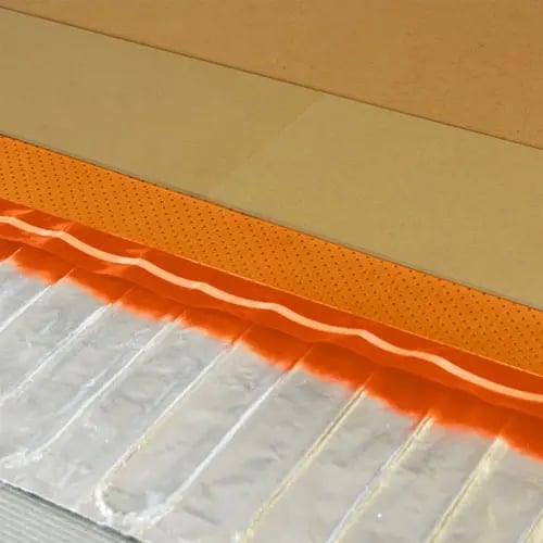 ThermoSphere foil electric underfloor heating system floor build up