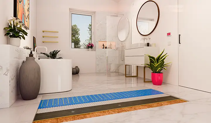 Bathroom design trends and electric heating