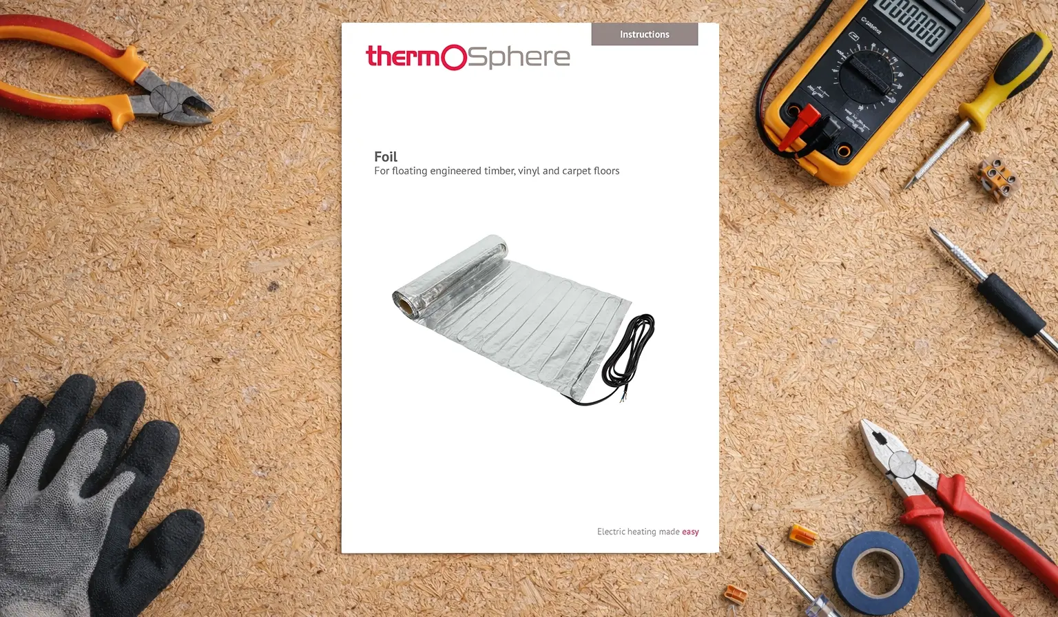 ThermoSphere electric underfloor heating instructions foil